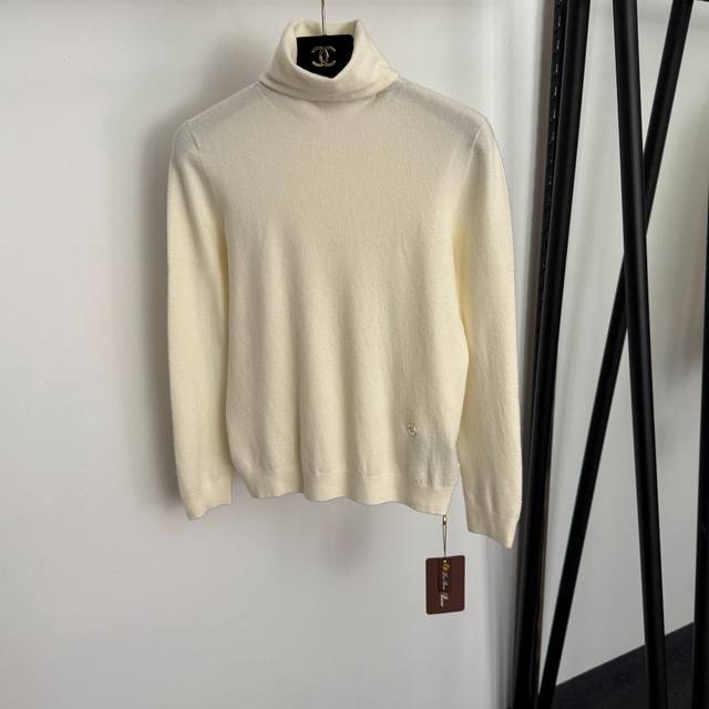 Style No. 20255816 Loro piana*Lp new metal ring embellished high-neck long-slee