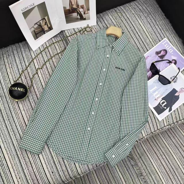 Highly recommend the 25th year early autumn series Miu* new plaid lapel shirt wi