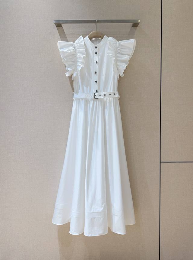 D's new product recommendation~~ A solid-color long dress with ruffled sleeves a
