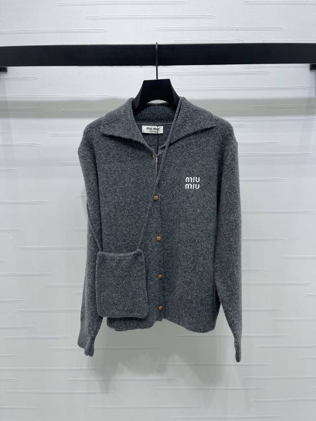 New, original, high-end quality, Miumi* 2025 Early Fall collection! Lapel knitt