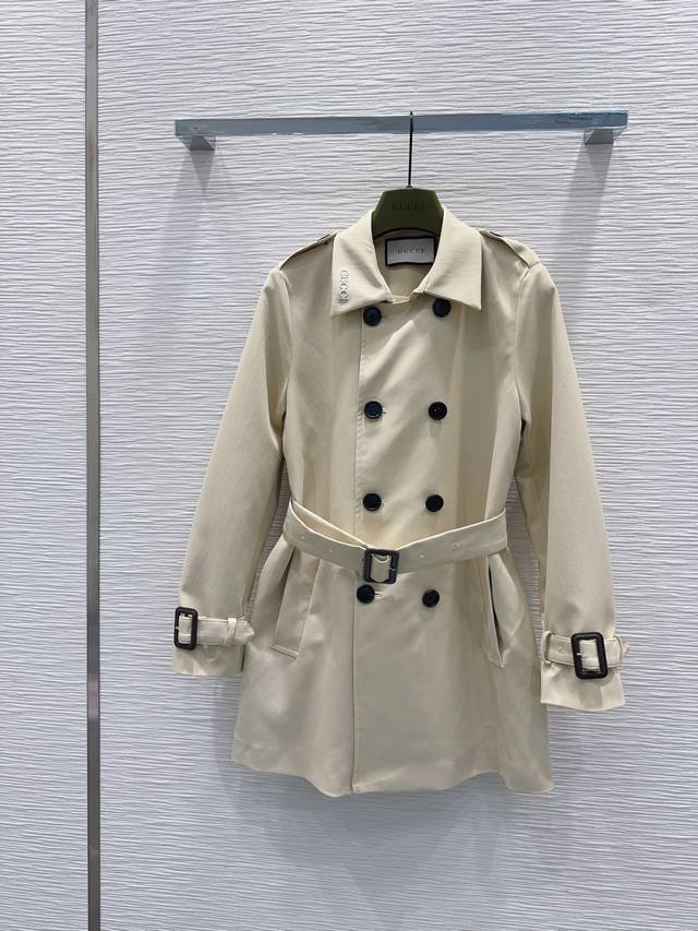 Gucc* 2025Fw new trench coat with a classic British style design is refined and