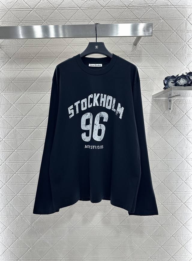 Acne Studio*2025 New Arrival Round Neck Letter Print Long Sleeve Top Custom Yb t