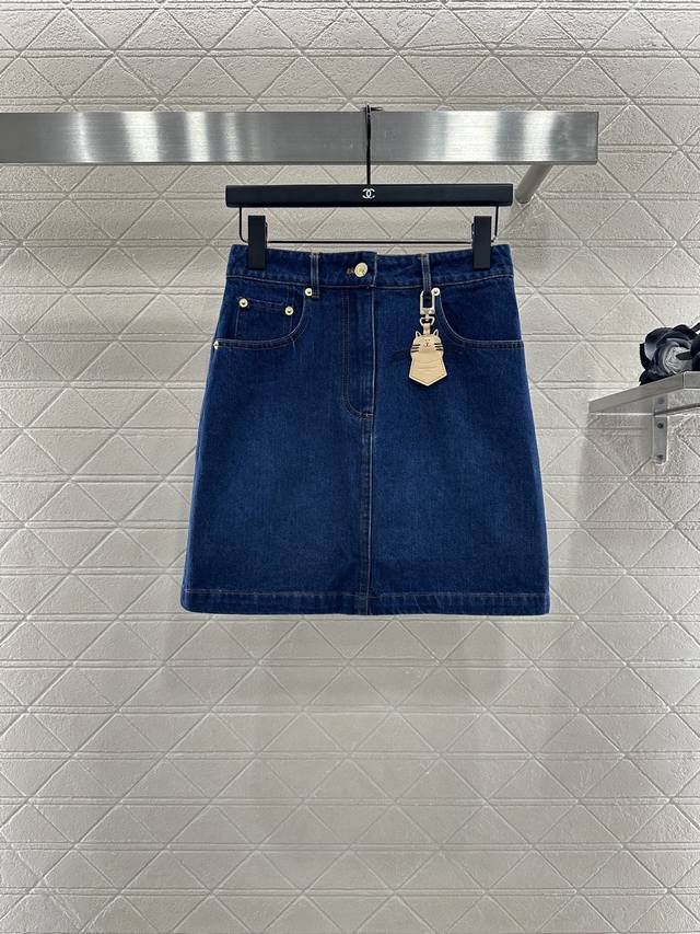 Louis Vuitto*2025 New Arrivals Cat Button Hip Skirt Custom Yb twill cotton denim
