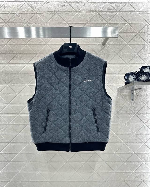 Miumi* 2025 New Arrival Polar Fleece Stand-Up Collar Vest Custom Yb polar fleece