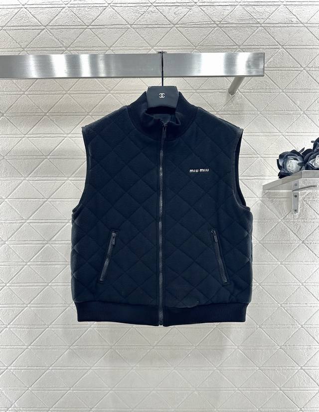 Miumi* 2025 New Arrival Polar Fleece Stand-Up Collar Vest Custom Yb polar fleece
