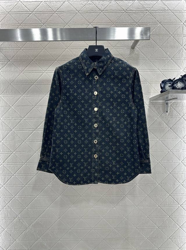 Louus Vuitto*2025 new products are on the shelves denim shirt pleated skirt set