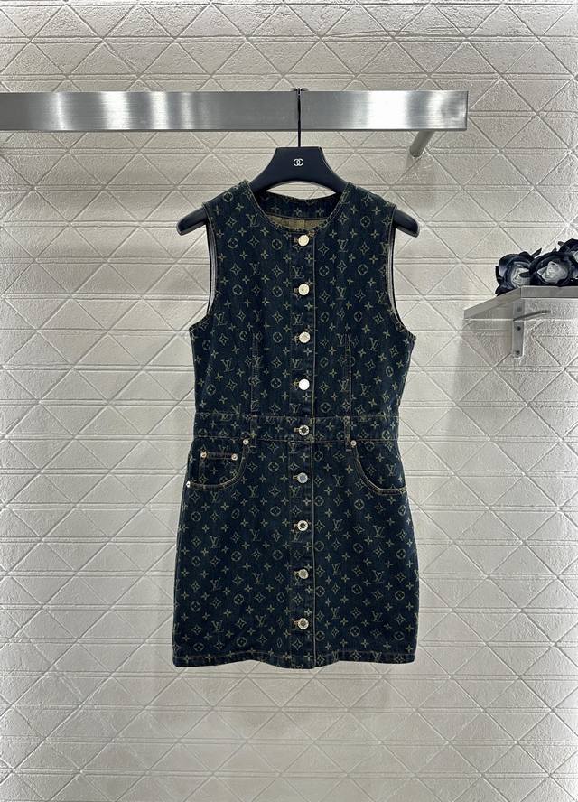 Louis Vuitto*2025 New Arrivals Denim Vest Dress Custom Yb twill cotton denim, fe