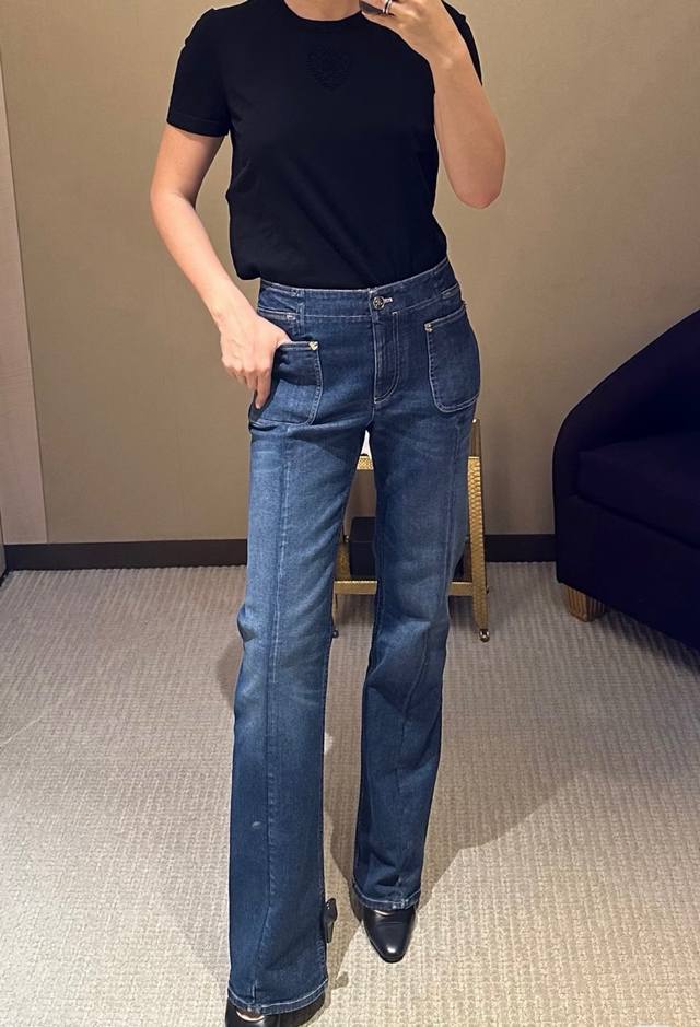 Chan*L 25B High-End Handcrafted Collection New Double-Pocket Straight-Leg Jeans