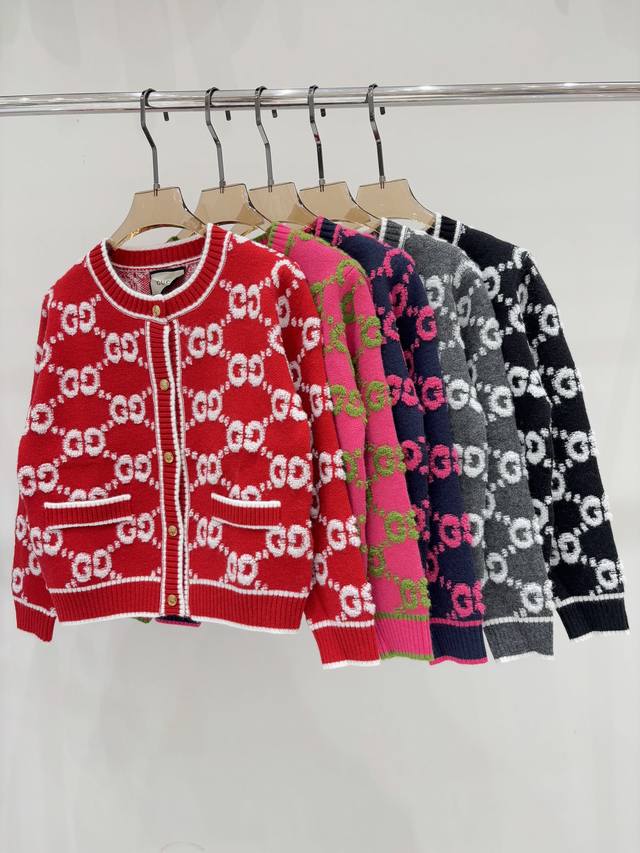 G cardigan | 25 early autumn new round neck letter logo hanging wool contrast co