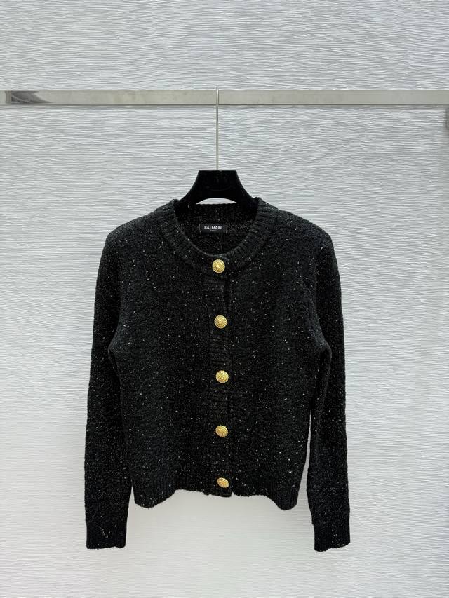 Ba's early autumn new gold and silver thread round neck knitted long sleeve card