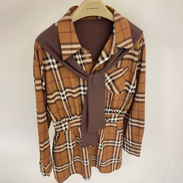 Burber'Y 25Ss early autumn new products are online Retro plaid element fake two-