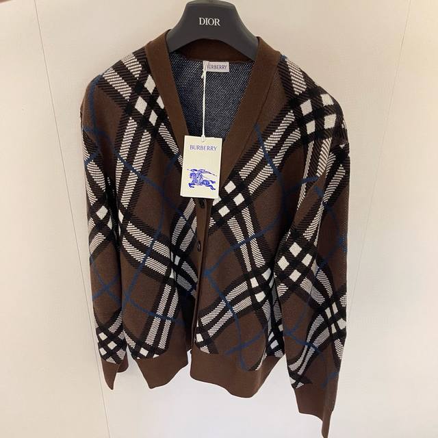 Burberry's hot-selling classic check wool cardigan is made from a lightweight wo