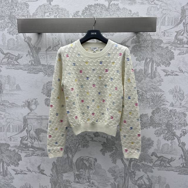 Chane*2025 New Arrival Colorful Embroidered Round Neck Knit Custom Yb Imported W