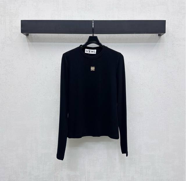 Loew*2025 new arrivals. Round neck long-sleeved top. Custom YB imported twill co