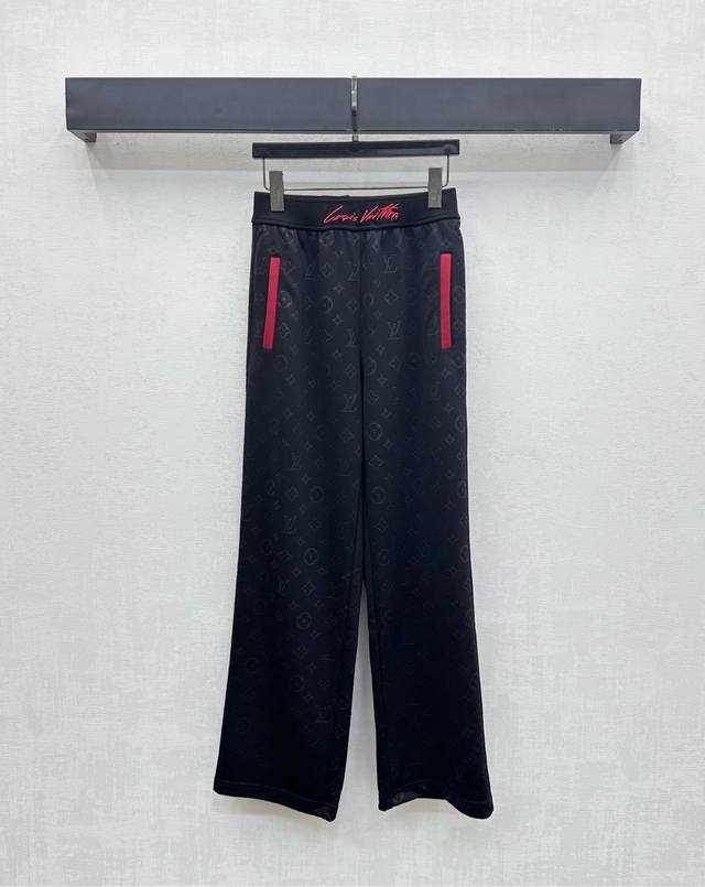 Louis Vuitto*2025 New Arrivals High-waisted embossed straight-leg trousers, cust