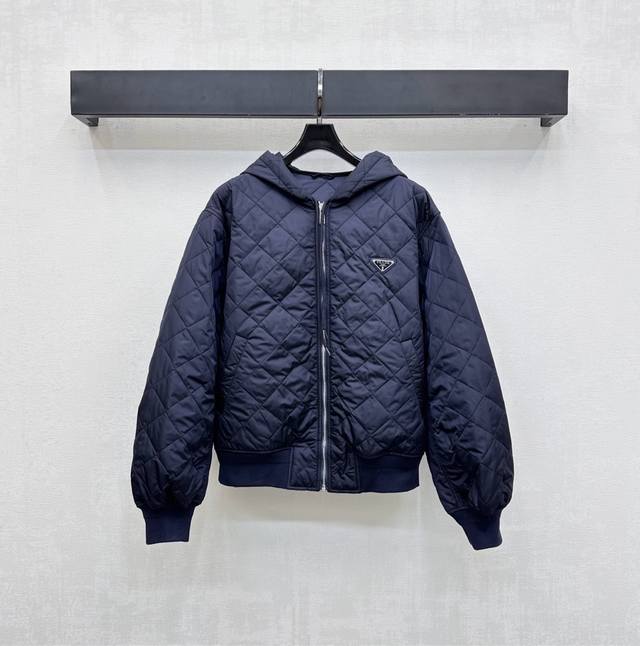 prad*2025 New Arrival: Custom-Made Diamond-Patterned Hooded Cotton Jacket Made o