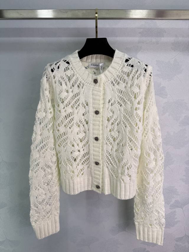 Dio*2025 new hollow knit cardigan, custom-made from Yb wool. Comfortable, breath