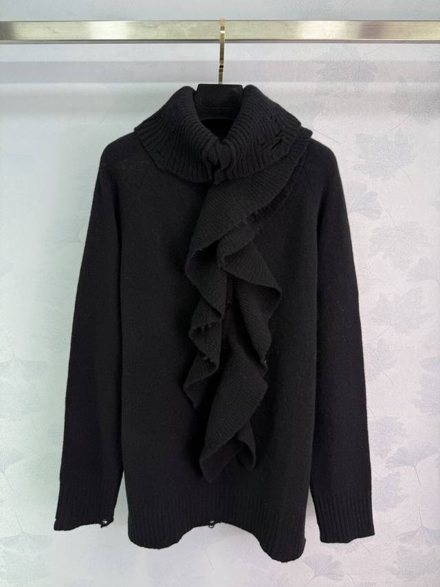 Dio*25 new autumn and winter ruffle turtleneck sweater with a full sense of desi