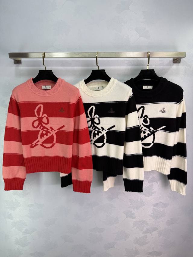 Xitai*25 early autumn new striped sweater classic bunny embroidery pattern loos
