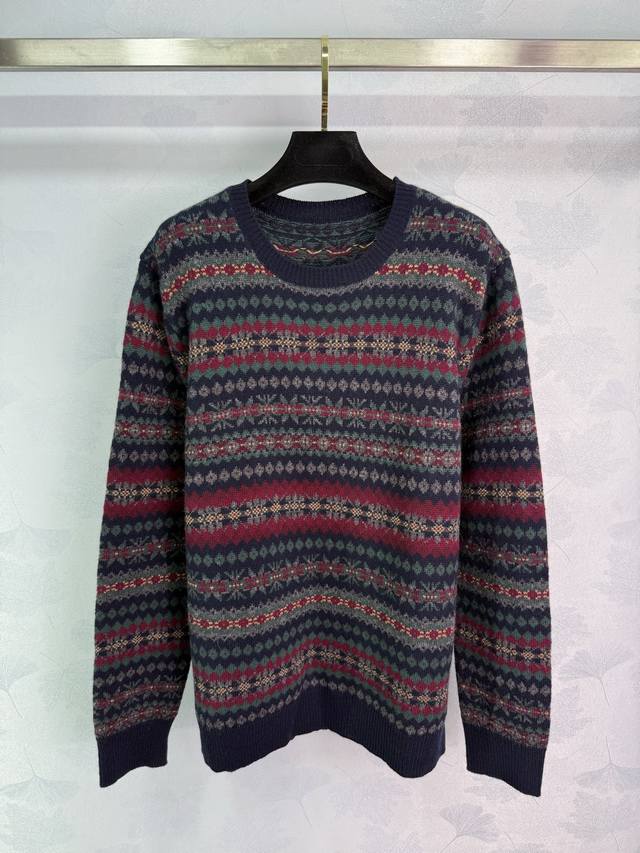 Niche*25 new fall/winter Fair Isle jacquard sweater with contrasting colors, a r