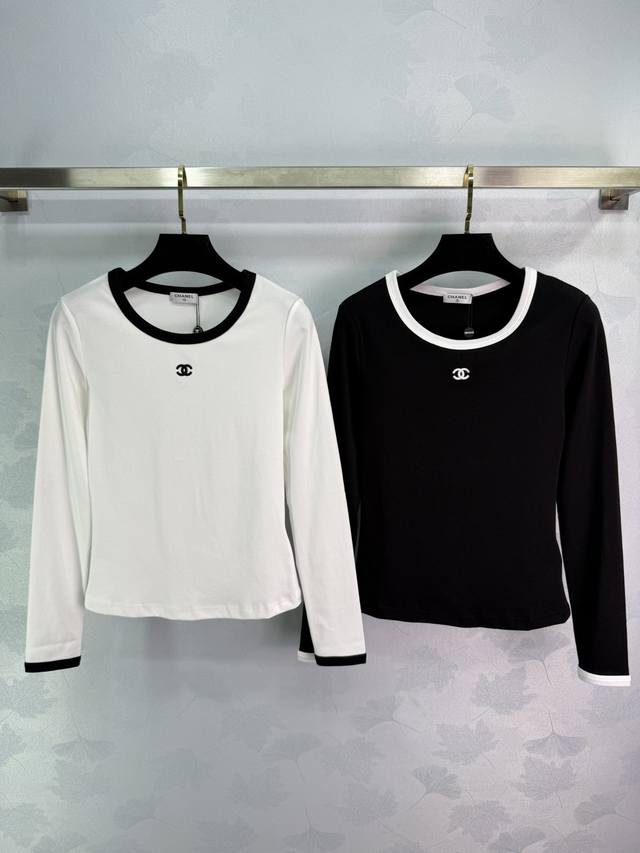 Ch*25 New autumn and winter embroidered small logo soft and glutinous base shirt