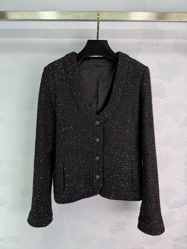 Chane*2025 Early Fall new checkered woven dress jacket, custom-made with importe
