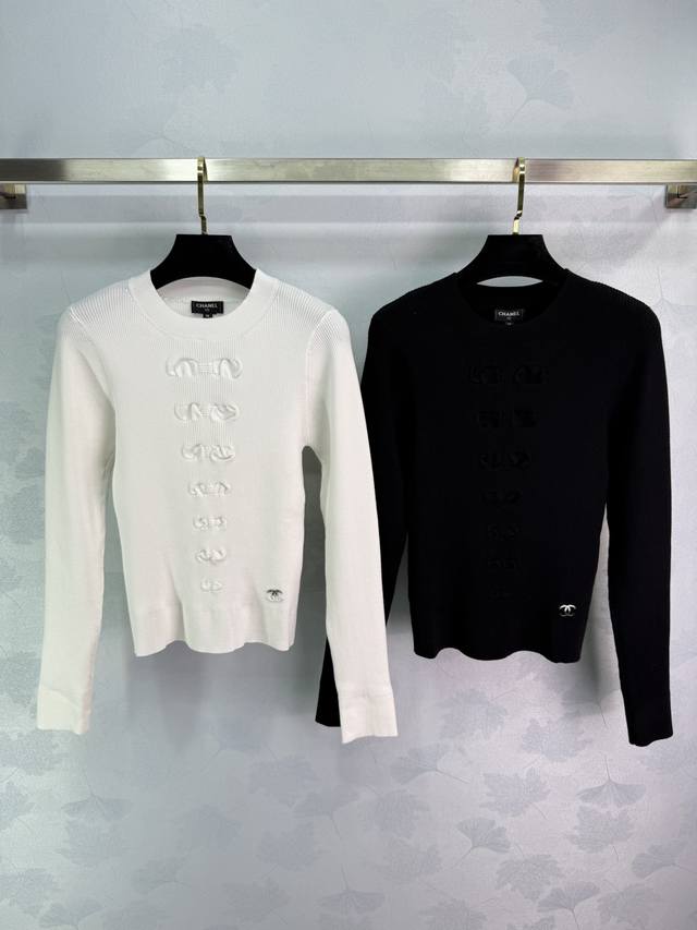 Chane*2025 Early Autumn new bow-knot long-sleeved sweater. Custom-made with Yb c