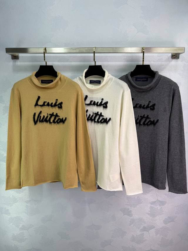 Lou* 2025 Early Fall new lettered knitted long-sleeved top! Custom wool yarn wea