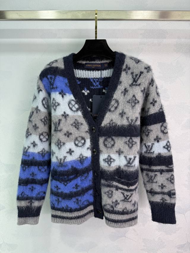 Lou*25 autumn and winter new style mohair V-neck cardigan made in Germany, with