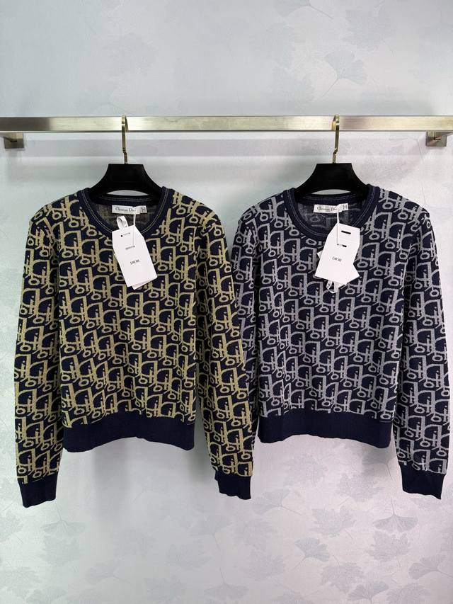 Dio* 2025 Early Fall new monogram logo knitted long-sleeved sweater! Custom-made