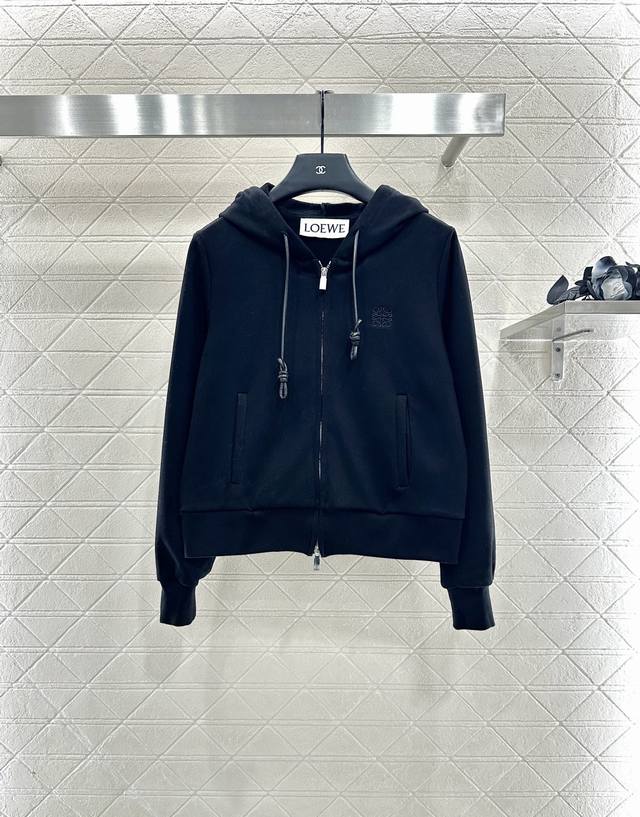 Loew* 2025 New Arrivals Fleece Hooded Zip-Up Jacket Custom Yb twill cotton mater