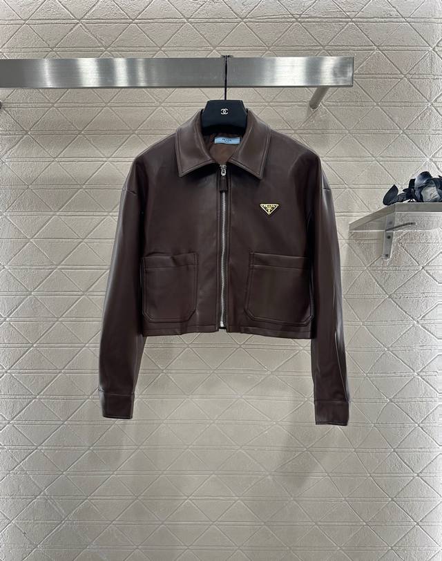 prad* 2025 New Arrival Zipper Leather Jacket Custom Yb imported eco-friendly was