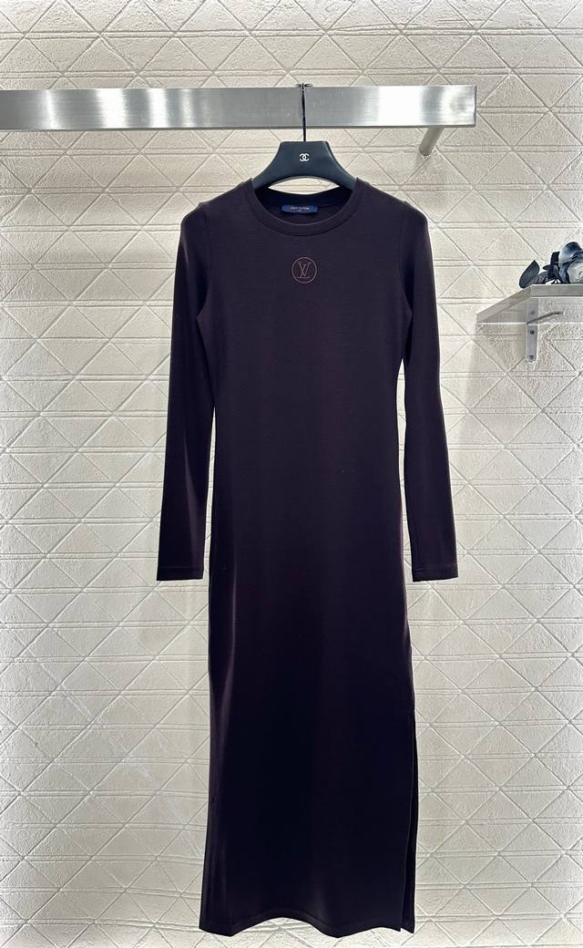 Louis Vuitto* 2025 New Arrivals Slim-Fit Logo Dress Custom Yb twill cotton mater