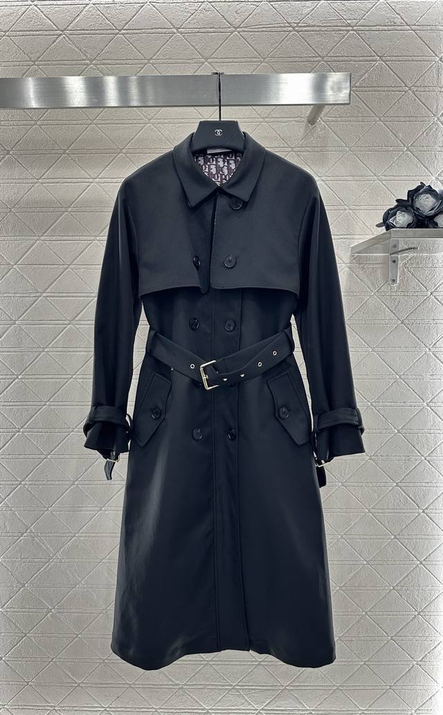 Dio* 2025 New Arrivals Lapel Belt Trench Coat Customized Yb imported trench coat