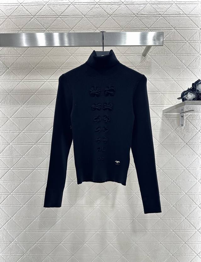 Chane* 2025 New Arrivals Bow Turtleneck Long-Sleeved Sweater Custom-woven from Y