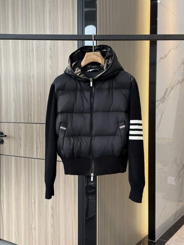 Thom Browne Thom Browne Knit Paneled Down Jacket | "When buying down, look for t