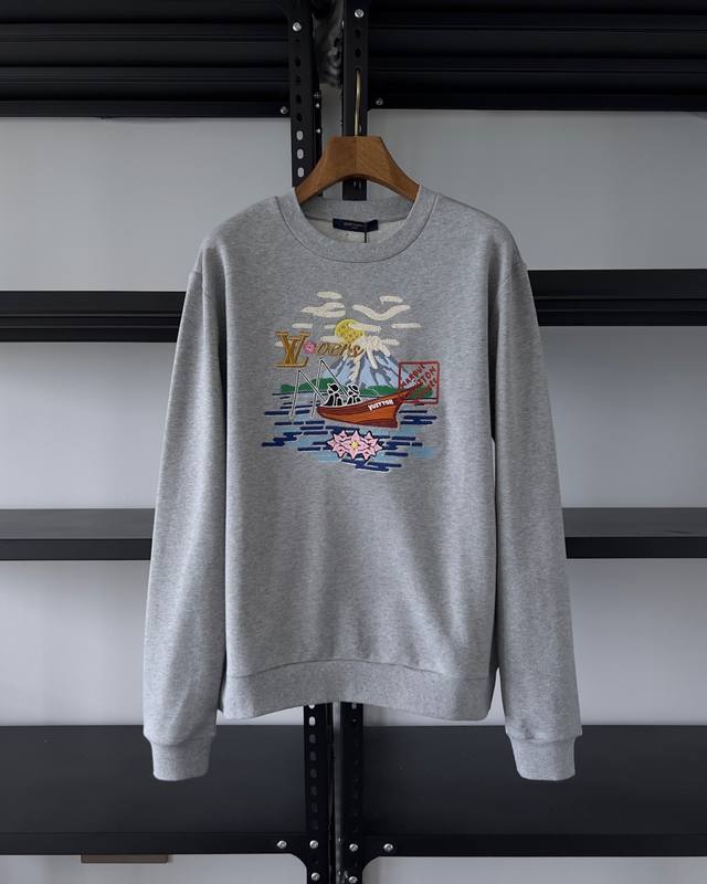 . New for the season, embroidered sweatshirt. Only the latest and most accurate