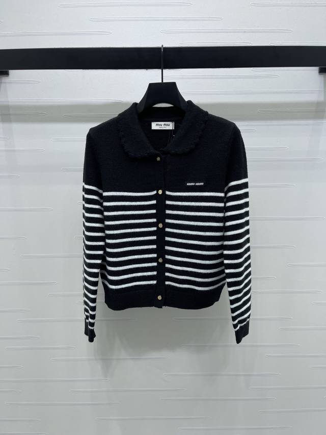 New, original, high-quality, Miumi* 2025 Early Fall collection! Lapel knitted s