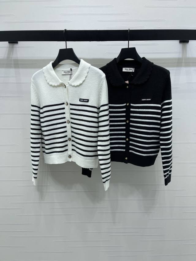 New, original, high-quality, Miumi* 2025 Early Fall collection! Lapel knitted s