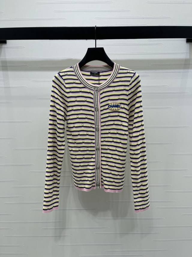 New, original, high-quality Chane* 2025 Early Spring collection! Striped knitte