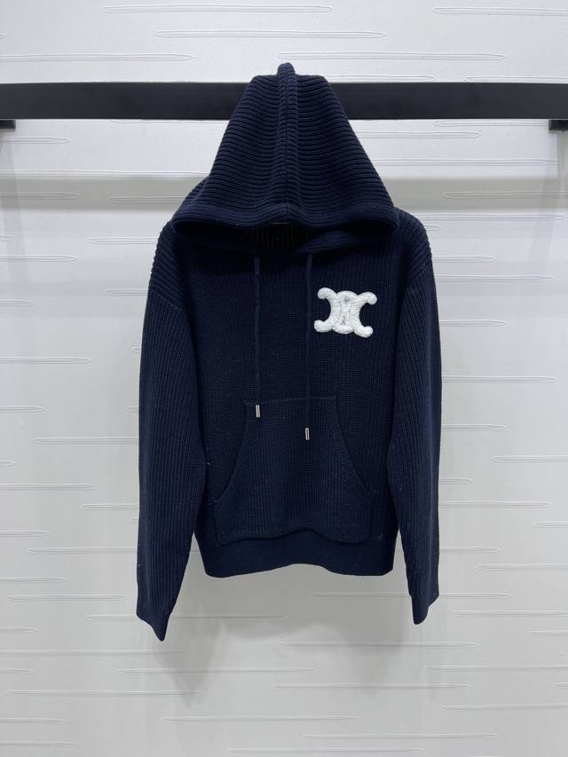 New, original, high-quality Celin* 2025 Early Fall collection! Hooded pullover