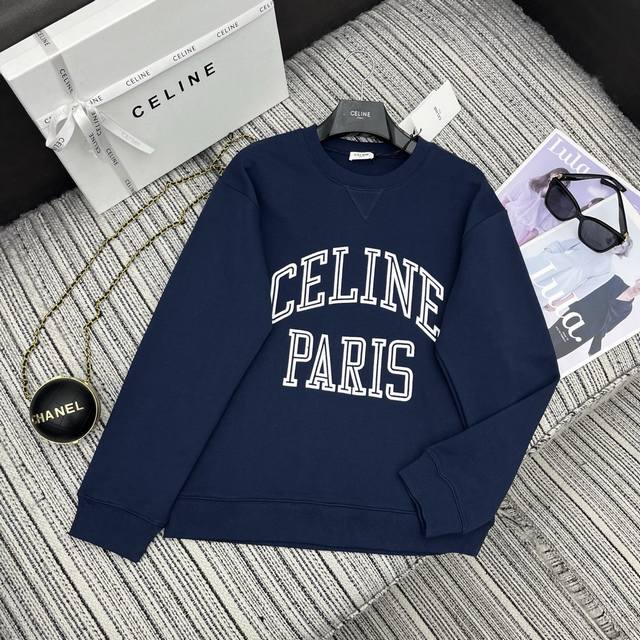 Strongly recommend 25 years early autumn series Cel* new letter print round neck