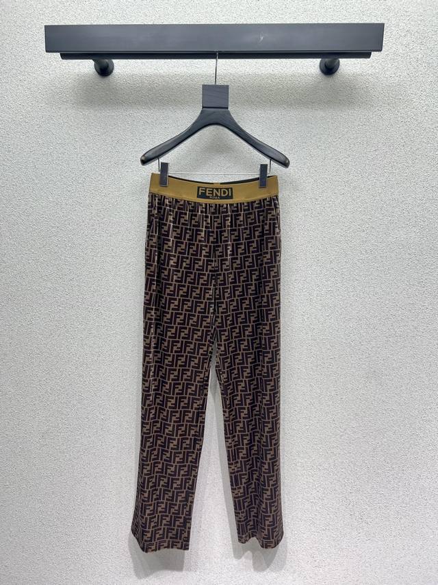 Fd's classic monogram trousers with velvet webbing are a delicate, soft, and age