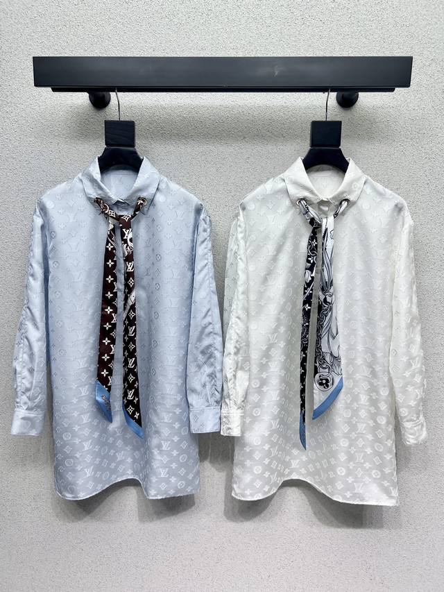 L's silk scarf jacquard shirt can be perfectly controlled in various styles~High