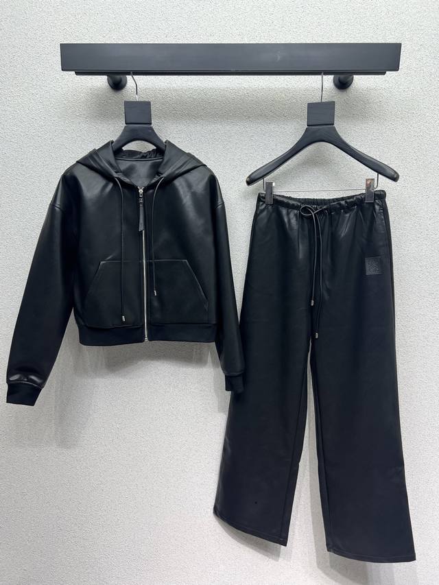 Loewe PU leather hooded jacket and trousers are available separately! 100% uniqu