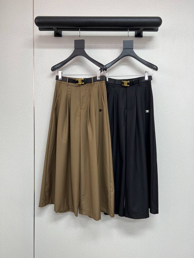 High quality Celine 2025 autumn and winter new style suit wide-leg pants skirt