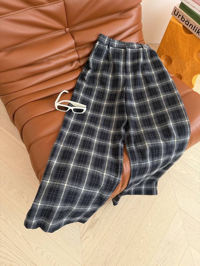 Daily Casual 25Fw Lazy atmosphere plaid pants belong to the retro and fashionab