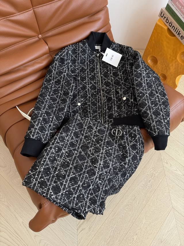 25 New autumn and winter products Princess Diana plaid tweed set with D-style hi