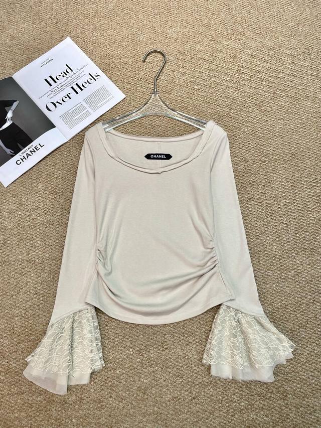 Chanel's new long-sleeve top features a classic round neckline and is versatile.