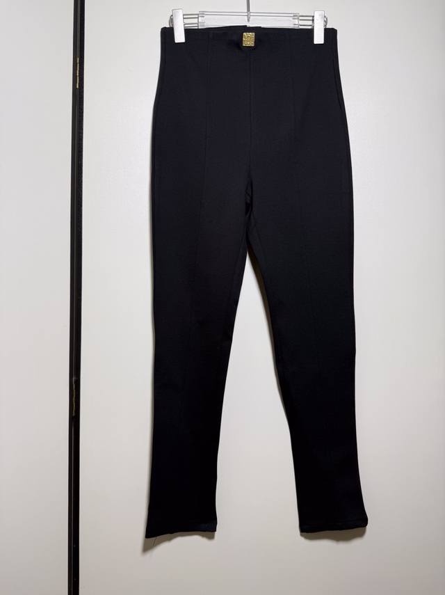 New custom hardware metal head gold buckle high waist slim fit trousers. Smlxl